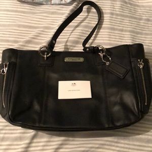 Coach black leather purse with wallet to match
